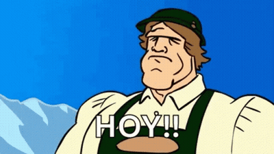 Cartoon Man In Green Hat And White Shirt Saying Hoy GIF