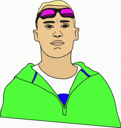 Cartoon Man In Green Jacket And Sunglasses GIF