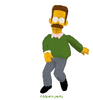 Cartoon Man In Green Sweater And Grey Pants Sticker