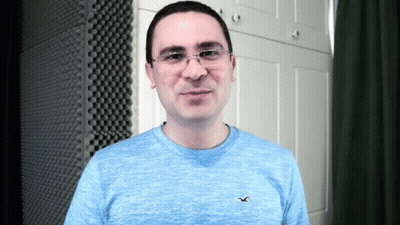 Cartoon Man In Helmet And Sunglasses YKTV GIF