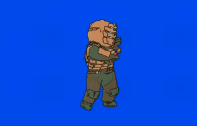 Cartoon Man In Helmet GIF