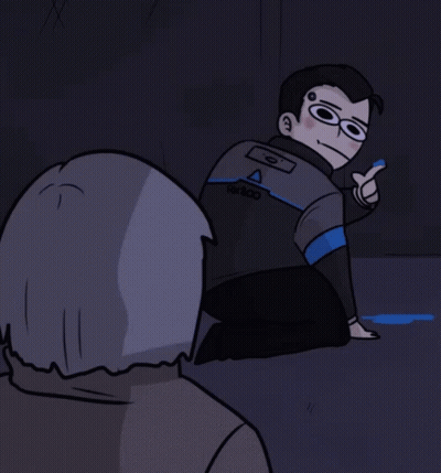 Cartoon Man In Jacket Saying RK800 GIF