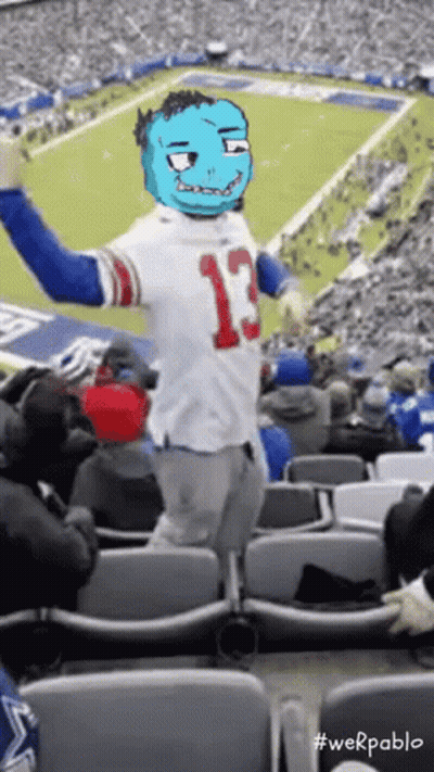 Cartoon Man In Jersey Number 13 GIF