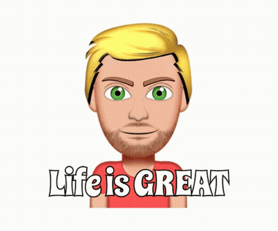 Cartoon Man In Red Shirt Life Is Great GIF