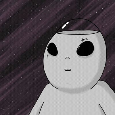 Cartoon Man In Spaceship Giving Peace Sign GIF