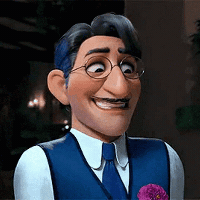 Cartoon Man In Suit Holding Flower GIF