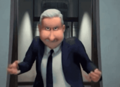 Cartoon Man In Suit Standing In Doorway GIF
