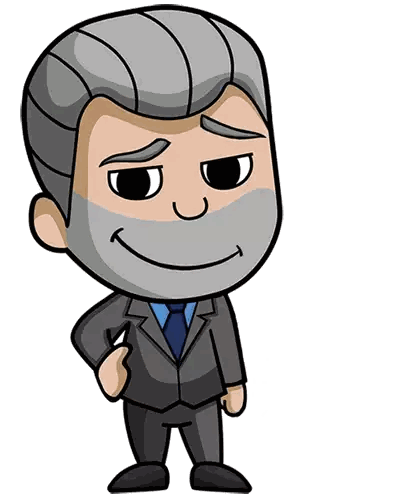 Cartoon Man In Suit With Beard Sticker