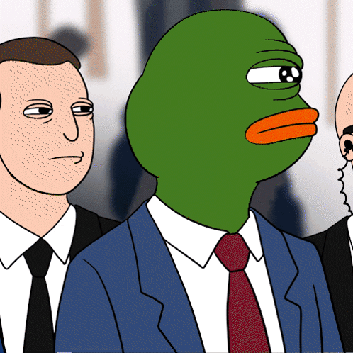 Cartoon Man In Suit With Green Face GIF