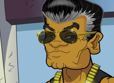 Cartoon Man In Sunglasses And Gold Chain GIF