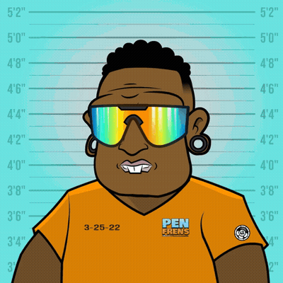 Cartoon Man In Sunglasses And Pen Frens Shirt GIF