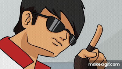 Cartoon Man In Sunglasses Pointing Finger GIF