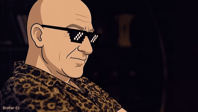 Cartoon Man In Sunglasses Saying Let's Do It GIF