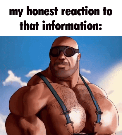 Cartoon Man In Suspenders And Sunglasses With Caption My Honest Reaction GIF