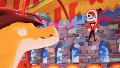 Cartoon Man In Top Hat In Front Of Building GIF