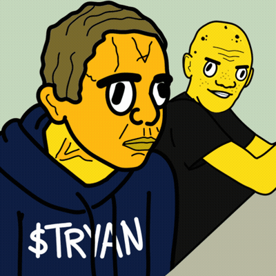 Cartoon Man In $ Tryan Hoodie GIF