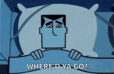 Cartoon Man Laying In Bed Saying Where'd Ya Go GIF