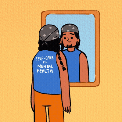 Cartoon Man Looking In Mirror GIF