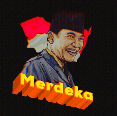 Cartoon Man Merdeka GIF