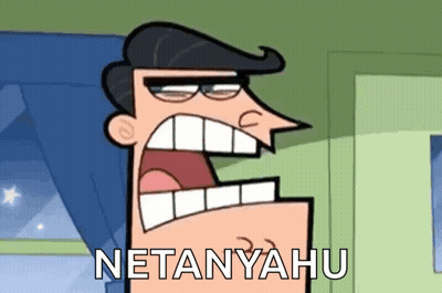 Cartoon Man Mouth Open Netanyahu GIF
