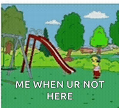 Cartoon Man Park Slide Me When Ur Not Here GIF