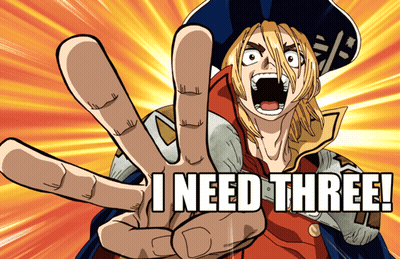 Cartoon Man Peace Sign Saying I Need Three GIF