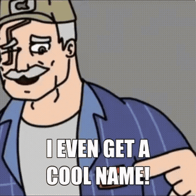 Cartoon Man Pointing At Himself Saying I Even Get A Cool Name GIF