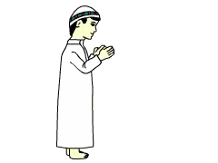 Cartoon Man Praying With Folded Hands Sticker