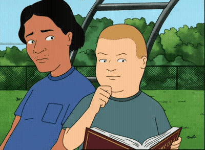 Cartoon Man Reading Book Called Fool GIF