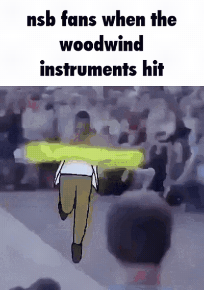Cartoon Man Running NSB Fans When The Woodwind Instruments Hit GIF