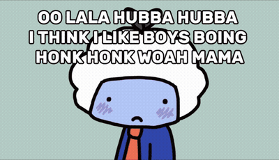 Cartoon Man Saying 00 Lala Hubba Hubba