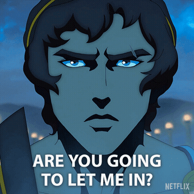 Cartoon Man Saying Are You Going To Let Me In GIF