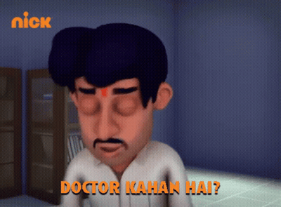 Cartoon Man Saying Doctor Kahan Hai GIF