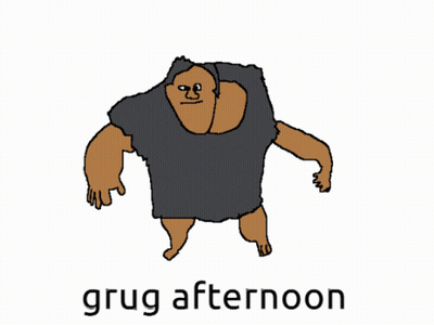 Cartoon Man Saying Grug Afternoon GIF