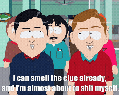 Cartoon Man Saying I Can Smell The Clue Already GIF