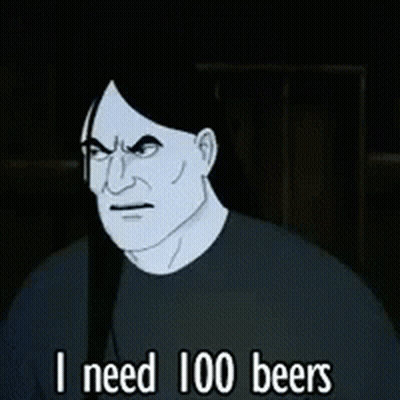 Cartoon Man Saying I Need 100 Beers GIF