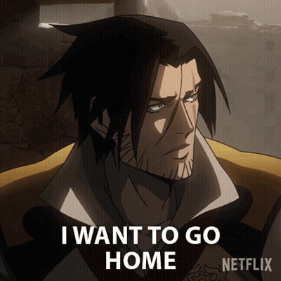 Cartoon Man Saying I Want To Go Home GIF