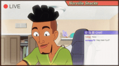 Cartoon Man Saying Norville Snacks GIF