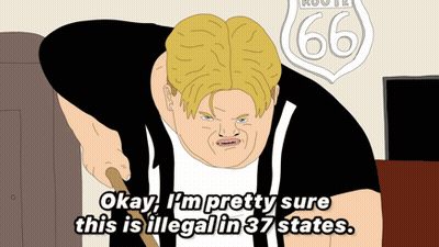 Cartoon Man Saying Okay I'm Pretty Sure This Is Illegal GIF