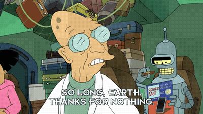 Cartoon Man Saying So Long Earth Thanks For Nothing GIF