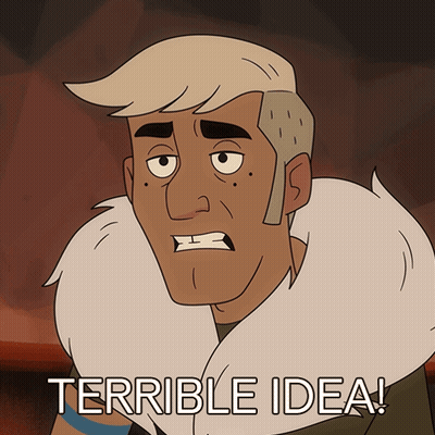 Cartoon Man Saying Terrible Idea GIF