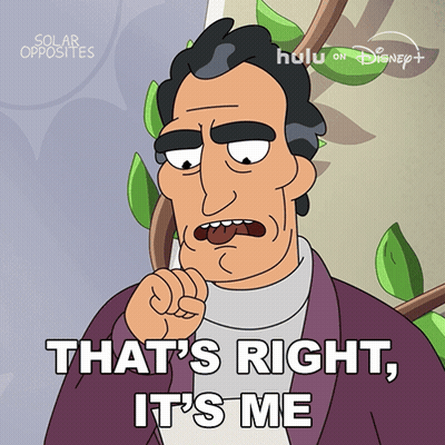 Cartoon Man Saying That's Right It's Me GIF