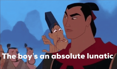Cartoon Man Saying The Boy's An Absolute Lunatic GIF