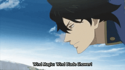 Cartoon Man Saying Wind Magic Wind Blade Shower GIF