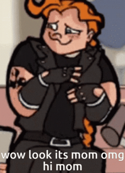Cartoon Man Saying Wow Look Its Mom Omg Hi Mom GIF