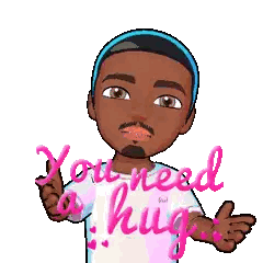 Cartoon Man Saying You Need A Hug Sticker