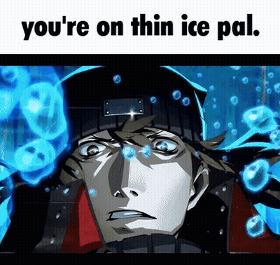 Cartoon Man Saying You're On Thin Ice Pal GIF
