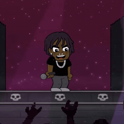 Cartoon Man Singing Into Microphone GIF