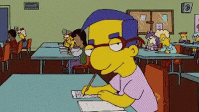 Cartoon Man Sitting At Table GIF
