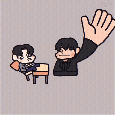 Cartoon Man Sitting In Chair With Hand Reaching Out GIF